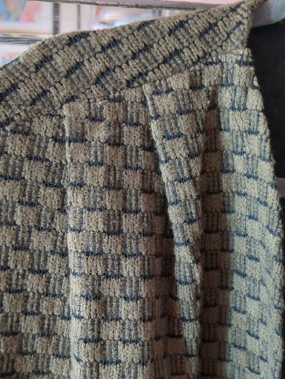 Olive Green Textured Open-Front Women's Cardigan - Picture 6 of 8